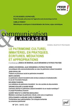 Le patrimoine culturel immatériel en pratiques : écritures, médiations et appropriations (édition 2022)