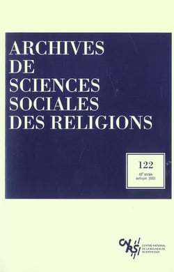 Archives de sciences sociales des religions, n° 122/2002 (édition 2003)