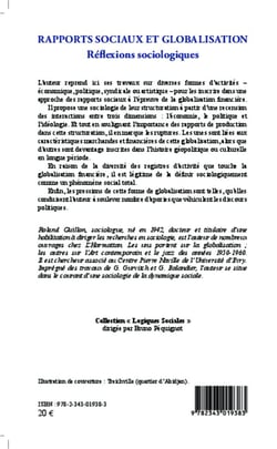 Rapports sociaux et globalisation - réflexions sociologiques