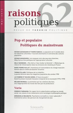 Revue raisons politiques n.62 - pop et populaire, politiques du mainstream