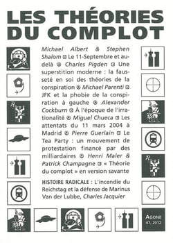 REVUE AGONE n.47 : les théories du complot
