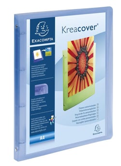 Classeur A4 personnalisable - Kreacover - Dos 20 mm - Polypro - Exacompta - Bleu