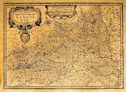 VELAY ARDECHE QUERCY ET LE GEVAUDAN EN 1623 50 CM X 38 CM