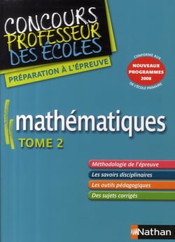 Mathématiques t.2 - concours professeur des écoles (édition 2008)
