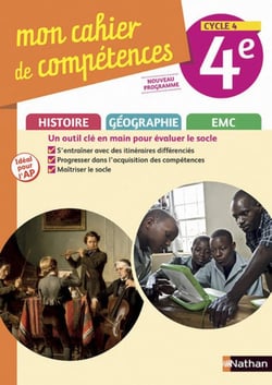 Mon cahier de compétences : histoire-géographie, éducation morale et civique - 4e - cahier d'activités (édition 2017)