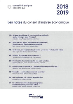 Les notes du conseil d'analyse économique 2018-2019