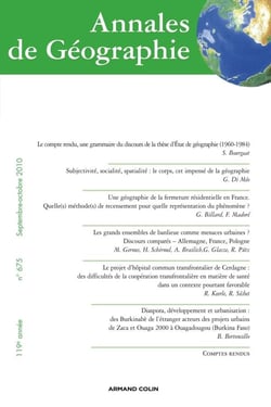 Annales de Géographie n° 675 (5/2010)