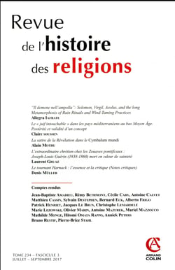Revue de l'histoire des religions  (3/2017) varia