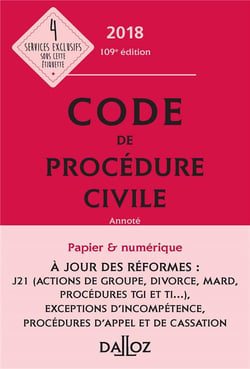 CODE DE PROCEDURE CIVILE 2018 ANNOTE