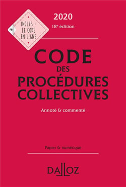 Code des procédures collectives, annoté & commenté (édition 2020)