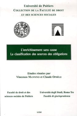 L'enrichissement sans cause - la classification des sources des obligations