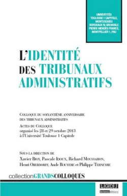 L'identité des tribunaux administratifs (colloque du soixantième anniversaire des tribunaux administratifs)