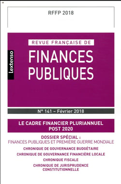Revue française de finances publiques n.141 : le cadre financier pluriannuel post 2020