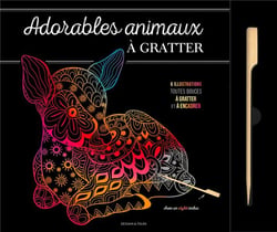 Adorables animaux à gratter - 6 illustrations toutes douces à gratter et à encadrer