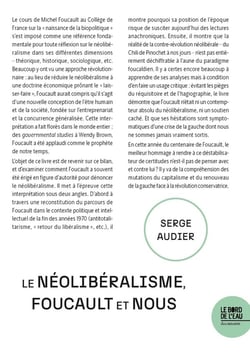 Le néolibéralisme, Foucault et nous