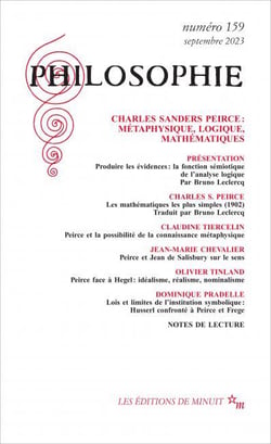 Revue Philosophie n.159 : Charles Sanders Peirce : métaphysique, logique, mathématiques