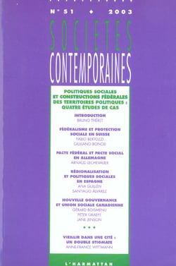 SOCIETES CONTEMPORAINES n.51 : politiques sociales et constructions fédérales des territoires politiques