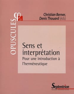 Sens et interpretation - pour une introduction a l''hermeneutiquen  23