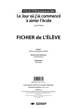 Le jour où j'ai commencé à aimer l'école - fichier de l'élève