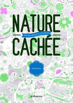 Nature cachée - poster géant à colorier