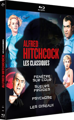 Alfred Hitchcock, les classiques : Fenêtre sur cour + Sueurs froides + Psychose + Les Oiseaux