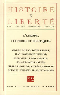 Revue histoire et liberte n.52 - l'europe, cultures et politiques