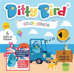 DITTY BIRD - LIVRE MUSICAL SENSORIEL BEBE DES COULEURS, BLEU, ROSE, VERT, ROUGE, WHAT IS RED