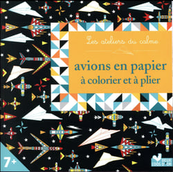 Avions en papier à colorier et plier - mini boite avec accessoires
