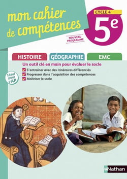 Mon cahier de compétences : histoire-géographie, éducation morale et civique - 5e - cahier d'activités (édition 2017)