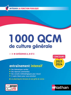 1000 QCM de culture générale - catégories A, B et C (édition 2023/2024)