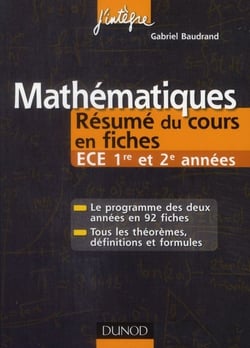Mathématiques - ece 1ère/2ème années - résumés du cours en fiches (2e édition)