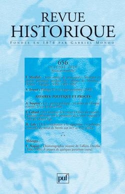 Revue historique n.656 : affaires, politique et procès