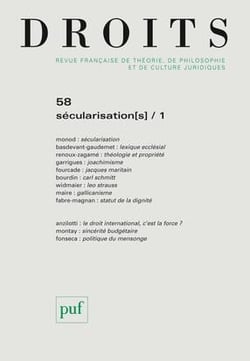 Revue Droits n.58 : sécularisation(s) Tome 1