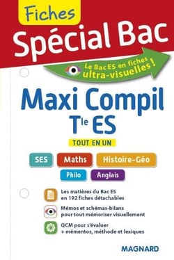 Fiches spécial bac : maxi compil - terminale ES - SES, maths, histoire-géo, philo, anglais - tout en un