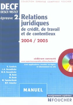 Relations juridiques de credit, de travail et de contentieux - épreuve 2 (édition 2004/2005)