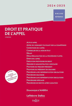 Droit et pratique de l'appel (édition 2024/2025)
