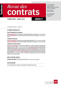 Revue des contrats : Revue des Contrats 01/2025