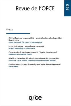 Revue de l'OFCE n.146 : varia
