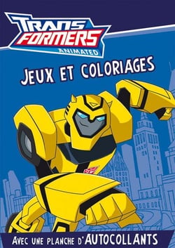 Transformers - animated - jeux et coloriages avec une planche d'autocollants