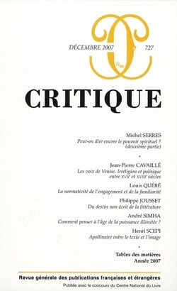 Revue Critique n.727