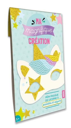 Ma magnifique création - mon masque de licorne à paillettes et sequins