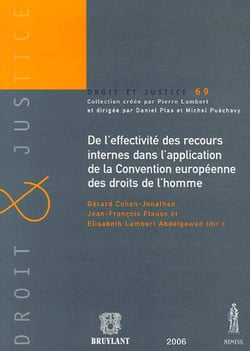 De l'effectivité des recours internes dans l'application de la convention européenne des droits de l'homme