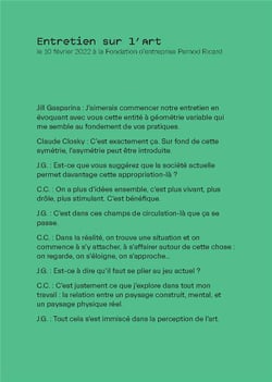 Entretien sur l'art
