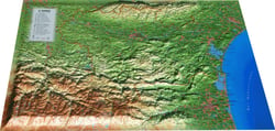 AUD39 : carte en relief  de l'Aude