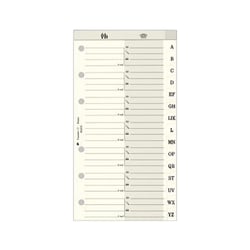 Recharges agenda - Exatime 17 pocket - 9.2 x 17 cm - Exacompta - 16 feuillets de répertoire alphabétique indexé