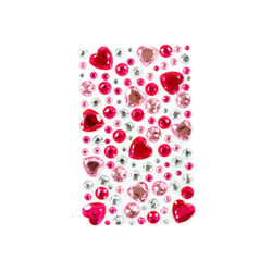 Planche de stickers strass Cœurs Roses Créalia