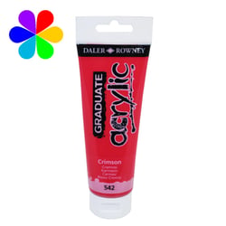 Tube couleur acrylique Daler Rowney 120ml rouge cerise
