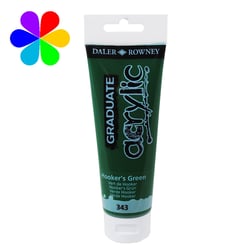 Tube couleur acrylique Daler Rowney 120ml vert hooker