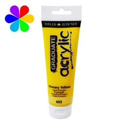 Tube couleur acrylique Daler Rowney 120ml jaune primaire