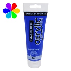 Tube couleur acrylique Daler Rowney 120ml bleu ultramarine